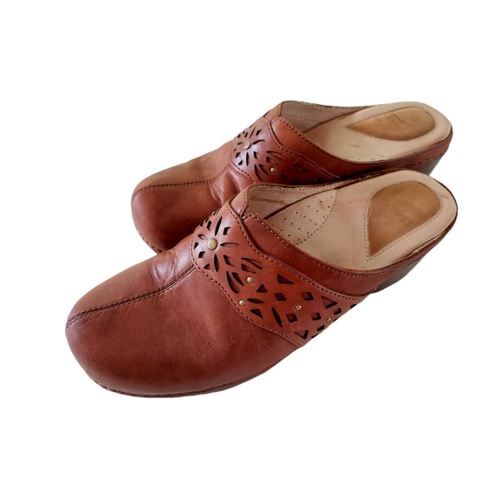 DANSKO Shyanne Women's Brown Leather Clog Shoes Size EU 40